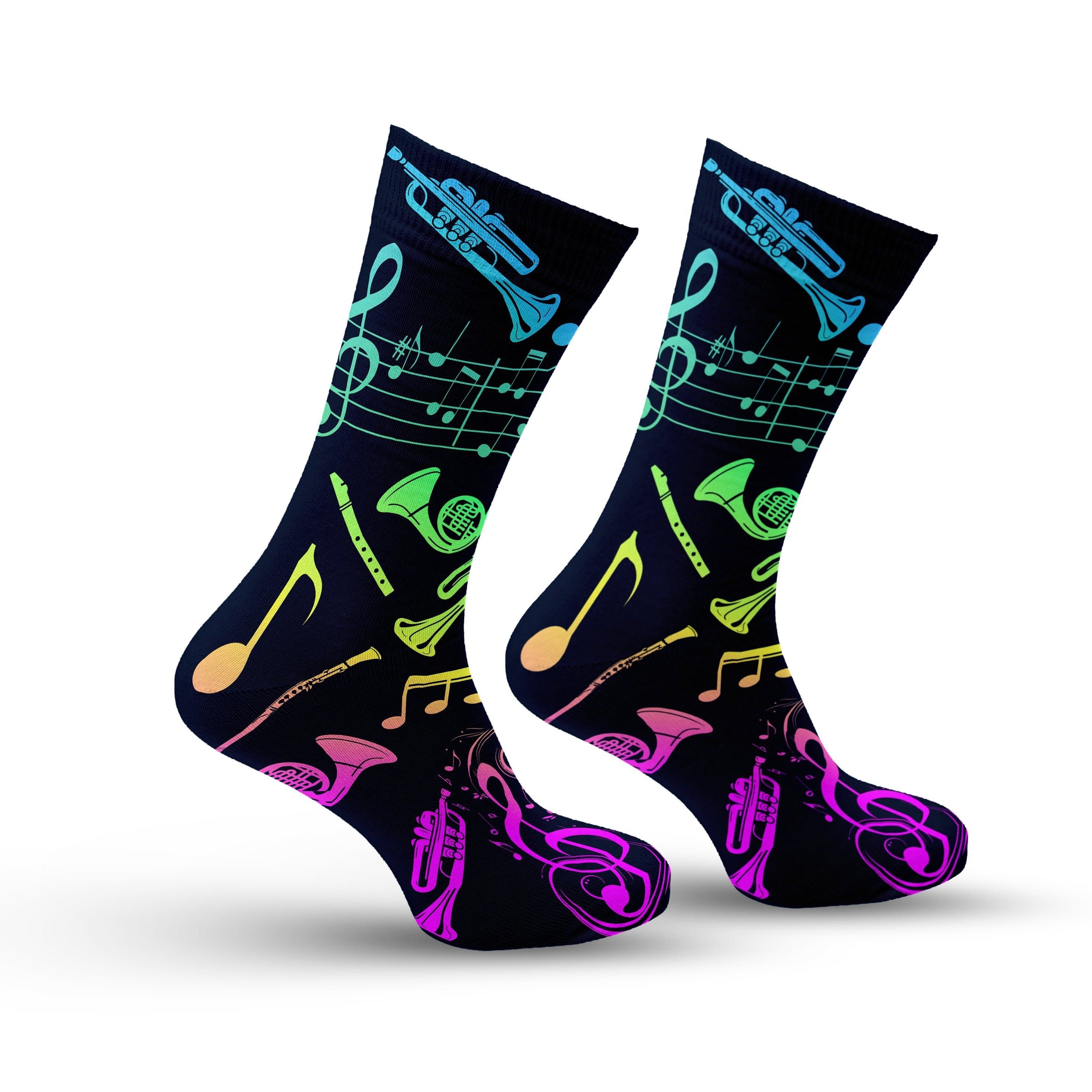Colorful Music Notes Socks