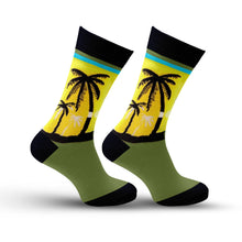 Load image into Gallery viewer, Palm Tree Sunset Socks
