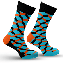 Load image into Gallery viewer, Black &amp; Orange Brick Socks
